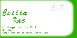 csilla kac business card